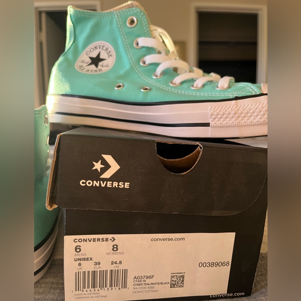 Converse Unisex High-Top Sneakers - Teal aqua blue - Picture 4 of 5